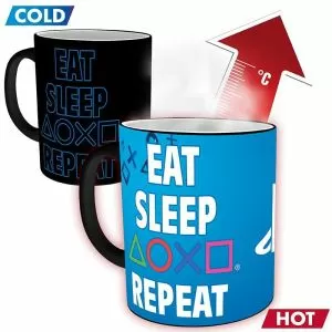 ABYSTYLE PLAYSTATION Mug Heat Change Eat Sleep Repeat