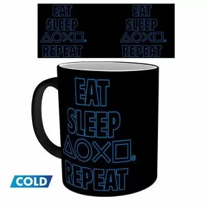 ABYSTYLE PLAYSTATION Mug Heat Change Eat Sleep Repeat