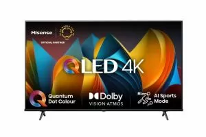 TV Hisense 55" E7NQ, 4K Ultra HD 3840x2160, QLED, Quantum Dot, HDR 10+, HLG, Dolby Vision, DTS Virtual X, Smart TV, WiFi, Light Sensor, BT, Anyview Cast, 3xHDMI, 2xUSB, LAN, CI+, DVB-T2/C/S2, Black