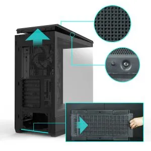 Zalman кутия Case ATX - P50 DS Black - Digital Display, Addressable RGB
