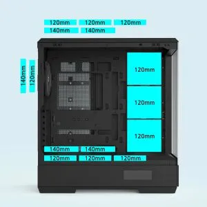 Zalman кутия Case ATX - P50 DS Black - Digital Display, Addressable RGB