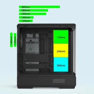 Zalman кутия Case ATX - P50 DS Black - Digital Display, Addressable RGB