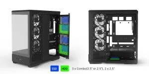 Zalman кутия Case ATX - P50 DS Black - Digital Display, Addressable RGB