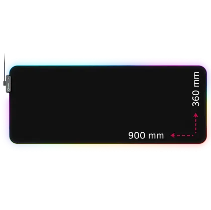 Lorgar Steller 919, Gaming mouse pad, High-speed surface, anti-slip rubber base, RGB backlight, USB connection, Lorgar WP Gameware support, size: 900mm x 360mm x 3mm, weight 0.635kg