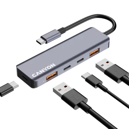 CANYON hub DS-18 5in1 USB-C Grey