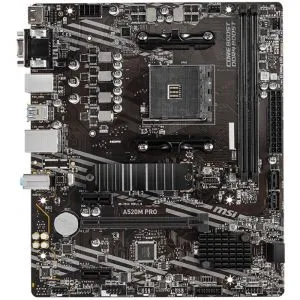 MSI Main Board Desktop A520M PRO (AM4, 2xDDR4, 1xPCI-E X16, 2xPCI-E X1, 4xSATA3, 1xM.2, RAID, 6xUSB3.2 Gen1, 6xUSB2.0, DP, VGA, HDMI, Audio, GLAN) mATX Retail