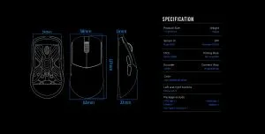 Lamzu професионална геймърска мишка ATLANTIS MINI [Champion Edition] 1K (8K compatible) - Wireless Gaming Mouse - Light Pink