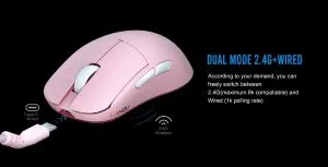 Lamzu професионална геймърска мишка ATLANTIS MINI [Champion Edition] 1K (8K compatible) - Wireless Gaming Mouse - Light Pink