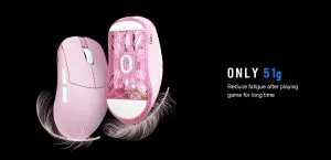 Lamzu професионална геймърска мишка ATLANTIS MINI [Champion Edition] 1K (8K compatible) - Wireless Gaming Mouse - Light Pink