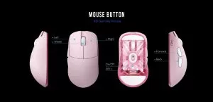 Lamzu професионална геймърска мишка ATLANTIS MINI [Champion Edition] 1K (8K compatible) - Wireless Gaming Mouse - Panda White