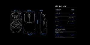 Lamzu професионална геймърска мишка ATLANTIS MINI [Champion Edition] 1K (8K compatible) - Wireless Gaming Mouse - Panda White