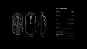 Lamzu професионална геймърска мишка MAYA X 8K - Wireless Gaming Mouse - Black