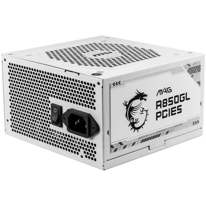 MSI MAG A850GL PCIE5, 850W, 80 Plus Gold, 120mm Fluid Dynamic Bearing Fan, Protections: OCP/OVP/OPP/OTP/SCP, Dimensions: 150mmx140mmx86mm, 7Y Warranty