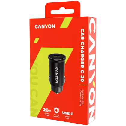 CANYON car charger C-20 PD 20W USB-C Black