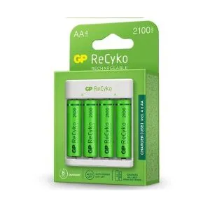Incarcator GP BATERIES E411 + 2100mAh AA, Pentru 4 bucati, NiMH
