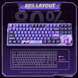 VGN Wireless Professional Gaming Mechanical Keyboard - V87 PRO Athena - Aniya Switches, BT5.0, 2.4G