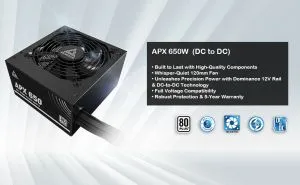 Montech захранване PSU 650W - APX - 80 Plus White