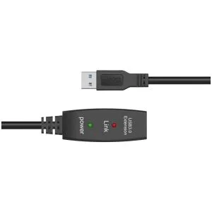 VCom Кабел удължение USB 3.0 AM / AF Active Extension Cable 5M Black - CU827A-5.0m