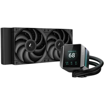 DeepCool MYSTIQUE 240, 360mm CPU Liquid Cooler, 2x120mm ARGB PWM Fans, Addressable RGB LED, Fluid Dynamic Bearing, Black, Intel LGA1700/1200/1151/1150/1155, AMD AM5/AM4, R-LX550-BKDSNC-G-1