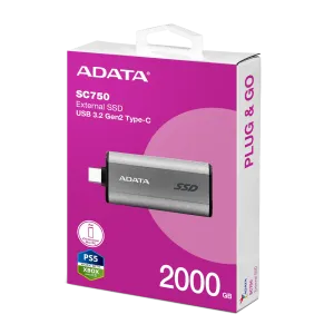 ADATA EXT SSD SC750 2TB USB-C