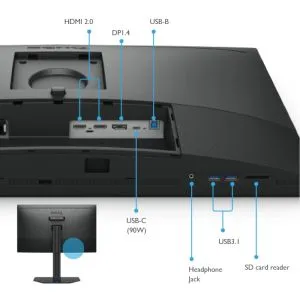 Монитор BenQ SW272Q 27" IPS, 2K, 2560x1440 2K, 300 cd/m2, Photographer Monitor, 100% sRGB, 99% Adobe RGB, 99% P, Hard.Calubrat., 1.07 billion colors, HDMI 2.0 x2, DP 1.4,USB-Type C x1 (90W PDelivery), USB 3.1 Hub, 16 bit 3D LUT, HDR10/HLG,HAdj. 140mm,Tilt