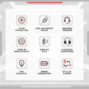 Marvo Gaming Headphones Monka Echo HG9069W - Bluetooth, 2.4G