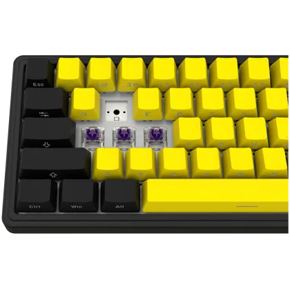 LORGAR KBP70MW, Wireless 65% Mechanical Gaming Keyboard Pro, Black/yellow, EN layout