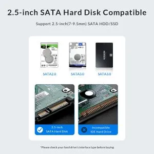 Orico кутия за диск Storage - Case - 2.5 inch USB-C - 2577C3-V1-BK