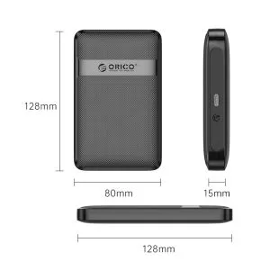 Orico кутия за диск Storage - Case - 2.5 inch USB-C - 2577C3-V1-BK