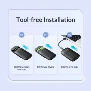 Orico кутия за диск Storage - Case - 2.5 inch USB-C - 2020C3-V1-BK