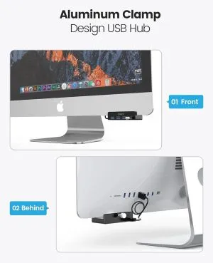 Orico хъб USB 3.0 HUB Clip Type 4 port, Black - MH4PU-BK