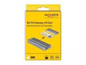 Delock PCI Express x16 (x1 / x4 / x8) Card to 1 x NVMe M.2 Key M with LED illumination
