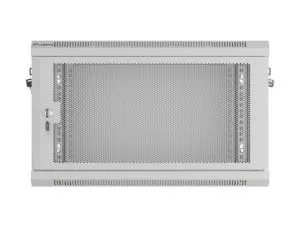 Комуникационен шкаф Lanberg rack cabinet 19" wall-mount 6U/600x450 with perforated door grey (flat pack)
