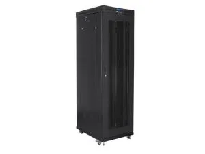 Комуникационен шкаф Lanberg rack cabinet 19" free-standing 42U/600x1000 (flat pack) with mesh door lcd black v2