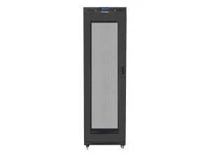 Комуникационен шкаф Lanberg rack cabinet 19" free-standing 42U/600x1000 (flat pack) with mesh door lcd black v2