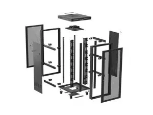 Комуникационен шкаф Lanberg rack cabinet 19" free-standing 37U/600X800 (FLAT PACK) with mesh door LCD black