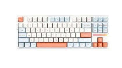 VGN безжична геймърска механична клавиатура Wireless Gaming Mechanical Keyboard - V87 Jelly Orange - Dynamic Silver Switches [Linear]