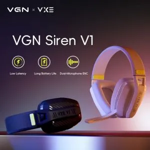 VGN Wireless Gaming Headphones - SIREN V1 White - Bluetooth 5.3, 2.4G