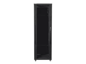 Комуникационен шкаф Lanberg rack cabinet 19" free-standing 42U / 600x1000 self-assembly flat pack, black