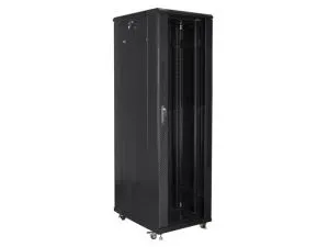 Комуникационен шкаф Lanberg rack cabinet 19" free-standing 42U / 600x1000 self-assembly flat pack, black