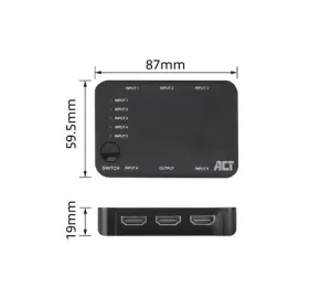 5x 1 HDMI switch, 3D and 4K support, 60Hz