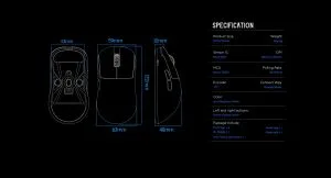 Lamzu професионална геймърска мишка INCA 8K - Wireless Gaming Mouse - Black