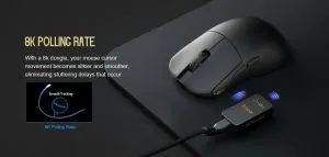 Lamzu професионална геймърска мишка INCA 8K - Wireless Gaming Mouse - Black