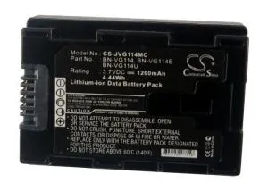 Camera Battery for JVC VG114 MC Li-Ion 3.7V 1200mAh Cameron Sino