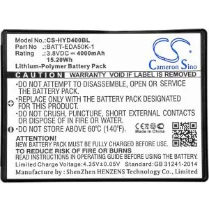 Camera Battery for  barcode scanner Honeywell EDA50   50129589-001   LiPo  3.8V 4000mAh Cameron Sino