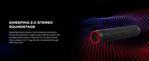Тонколони Acer Nitro Gaming Soundbar,2 x 5W, BT, Dynamic 2.0 Stereo Sound USB-C (USB-C to USB-A cable included) / Bluetooth / Aux In (3.5mm) / Headphones out