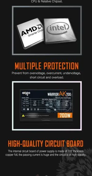 Aigo PSU 700W - Warrior AK700 RGB