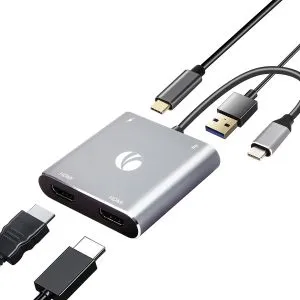 VCom Docking Station USB-C 4-in-1 - CU450S - HDMI x 2, USB2.0, USB-C PD3.0 100W, MST