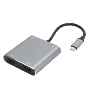 VCom Docking Station USB-C 4-in-1 - CU450S - HDMI x 2, USB2.0, USB-C PD3.0 100W, MST