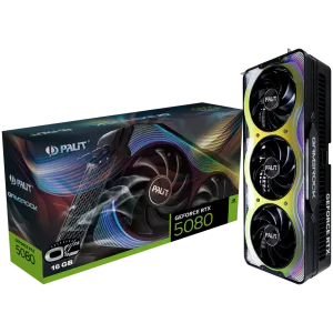 PALIT GeForce RTX 5080 GameRock OC 16GB GDDR7 256 bit, 1x HDMI 2.1b, 3x DP 2.1b, 3 Fan, 3x 8-pin pwr connector, 850W, 331.9 x 150 x 70.4 mm, NE75080T19T2-GB2030G